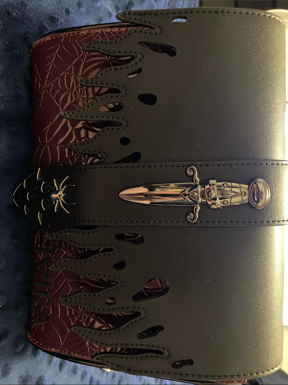 Loungefly Black and Burgundy 'Elvira' Crossbody Bag - Picture 2 of 4